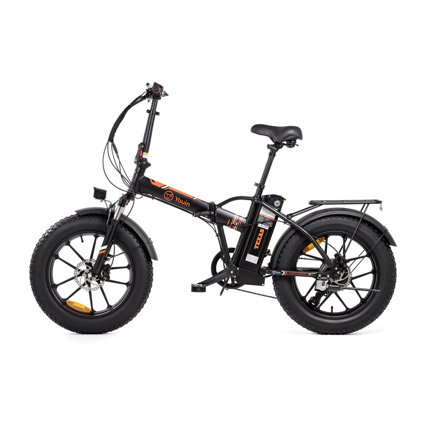 Bicicleta eléctrica Fat Bike plegable Youin Texas Negro/Naranja - SEMINUEVO