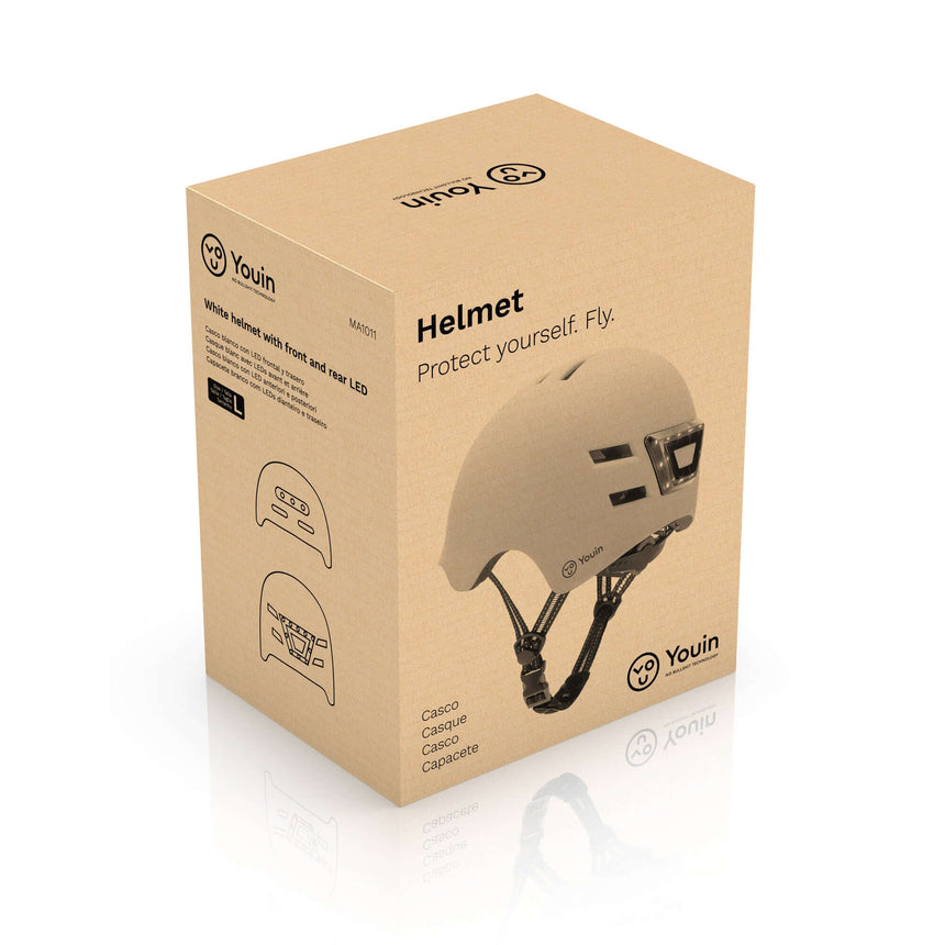 Casco Youin con luces LED delantera y trasera