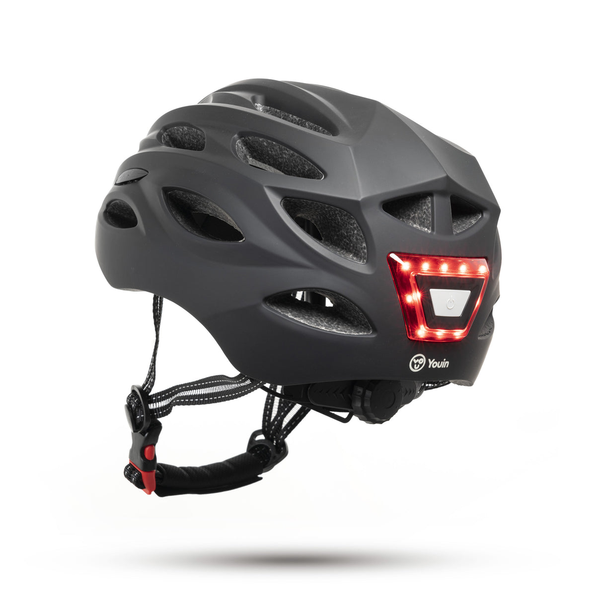 Casco MTB con luz LED frontal y trasera